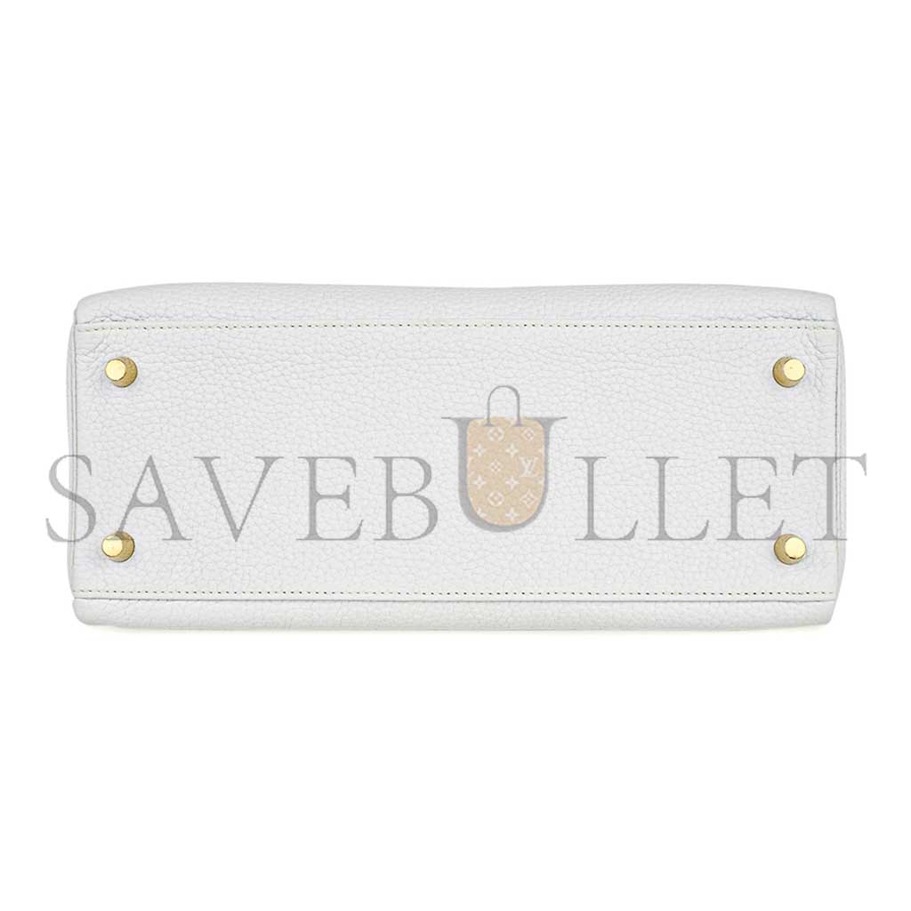 HERMÈS MASTER KELLY 28 WHITE BAG GOLD HARDWARE LEATHER (28*22*10cm) 